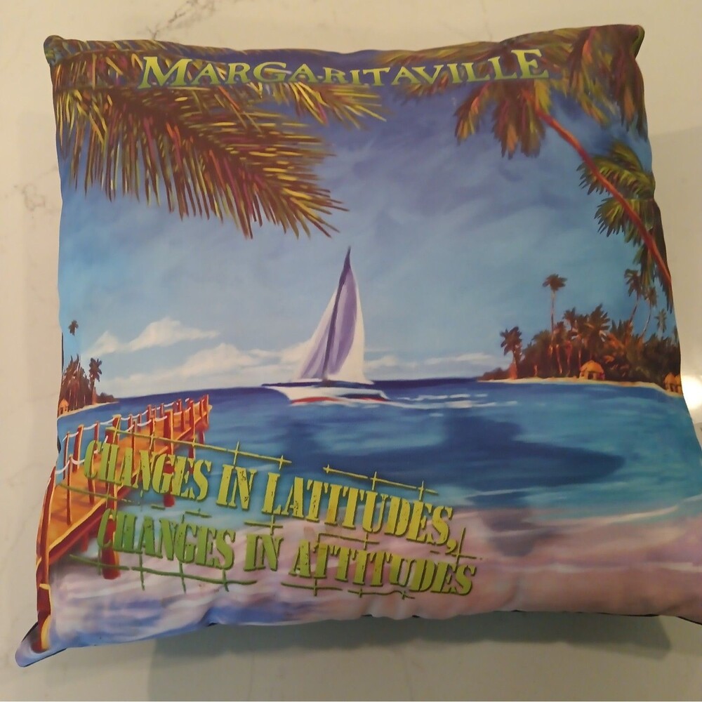 Margaritaville Indoor/Outdoor Pillow  17 X 17 Jimmy  Buffet Changes In Latitudes